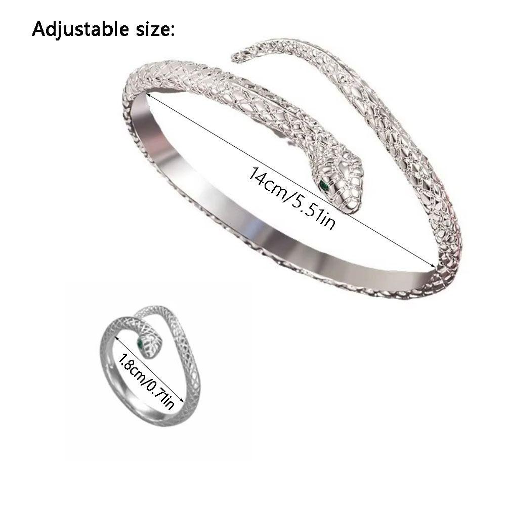 Подарки Змея Открытые Браслеты-манжеты Модные Змея Кольцо и Серьги-гвоздики Модный браслет в форме змеи Друг