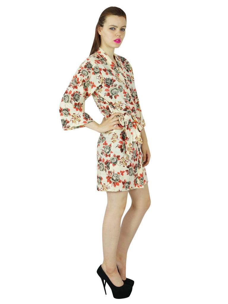 Bimba Женский цветочный хлопковый короткий халат на заказ, готовящийся к подружке невесты