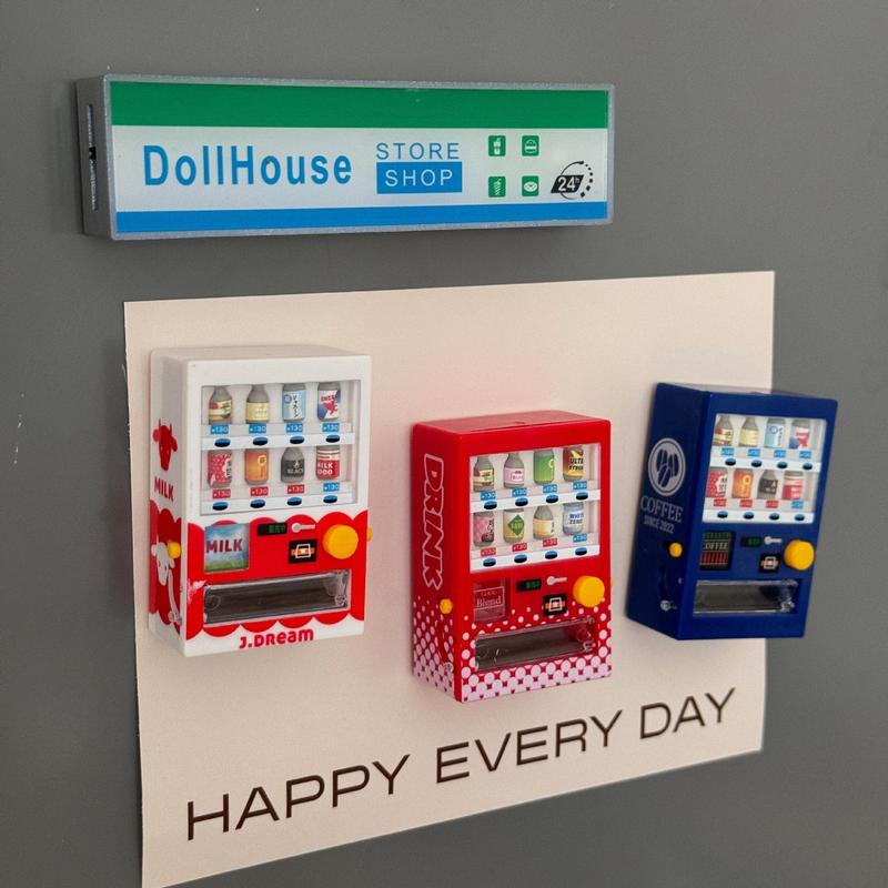 Miniature Vision Chart Light Sign Fridge Magnet Convenience Store Beverage Vending Machine Hole Board Magnetic Stick-On Decals