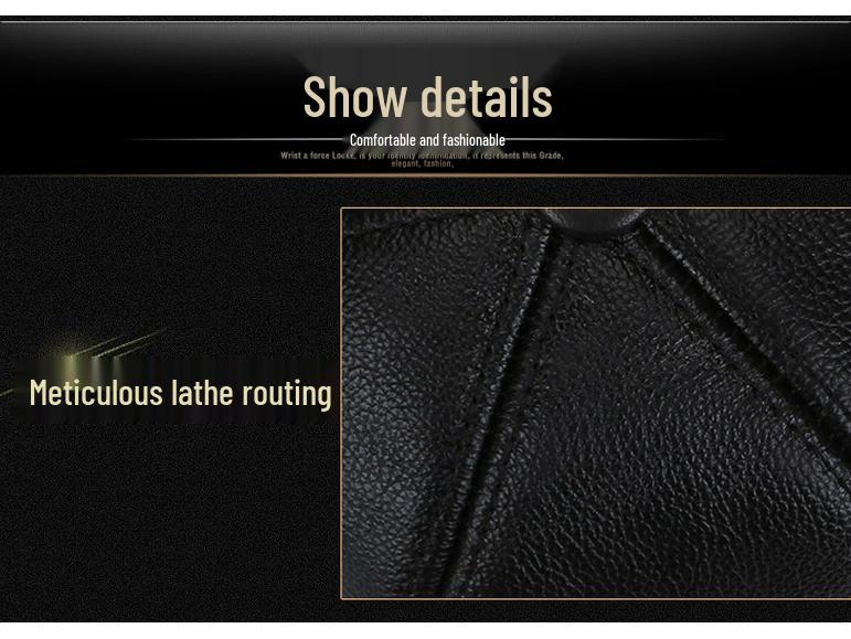 Зимняя шапка из натуральной коровьей кожи Haining для пожилых - Утепленная, с подкладкой из плюша, теплая шапка-пуловер для дедушки и бабушки