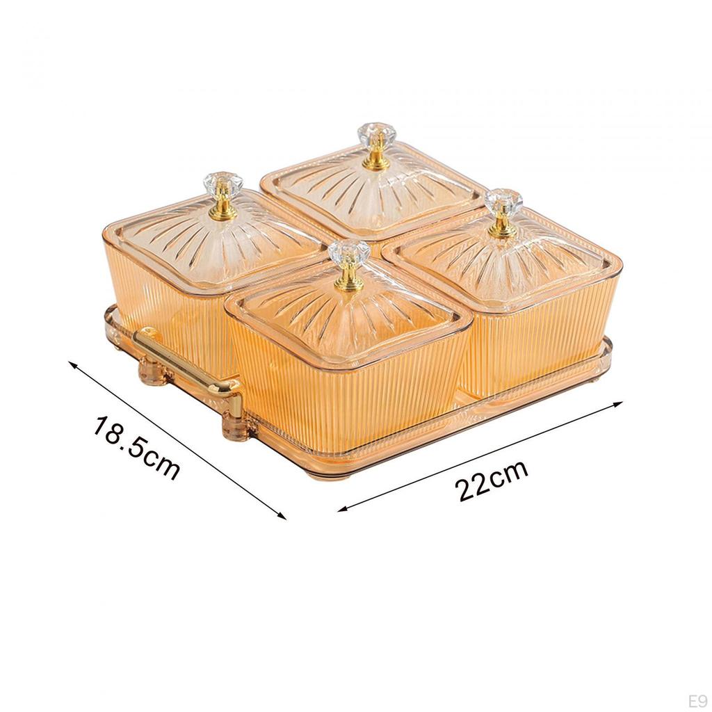 Тарелка с сухофруктами и разделенной крышкой чаша для орехов Роскошные сервировочные блюда Поднос для закусок