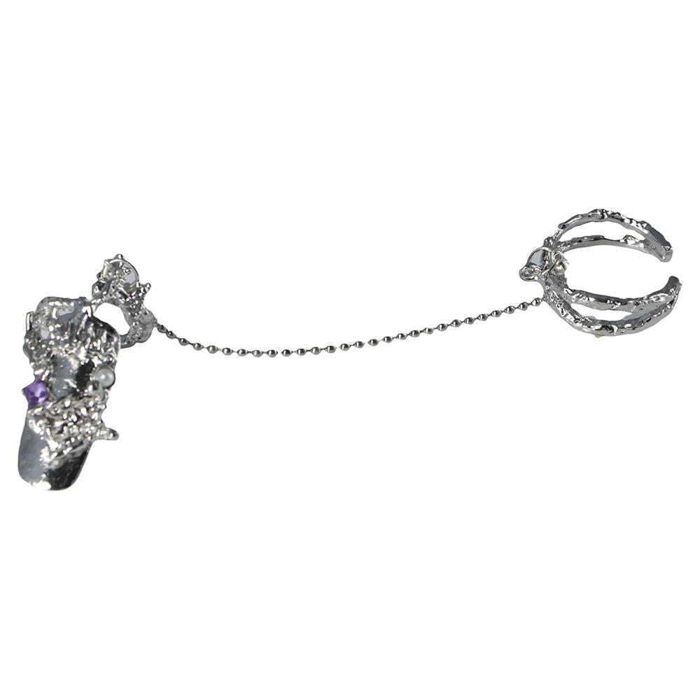 Jewelry Chain Joint Ring Finger Nail Rings Women Opening Rings Rings Sets Protective Nail Rings