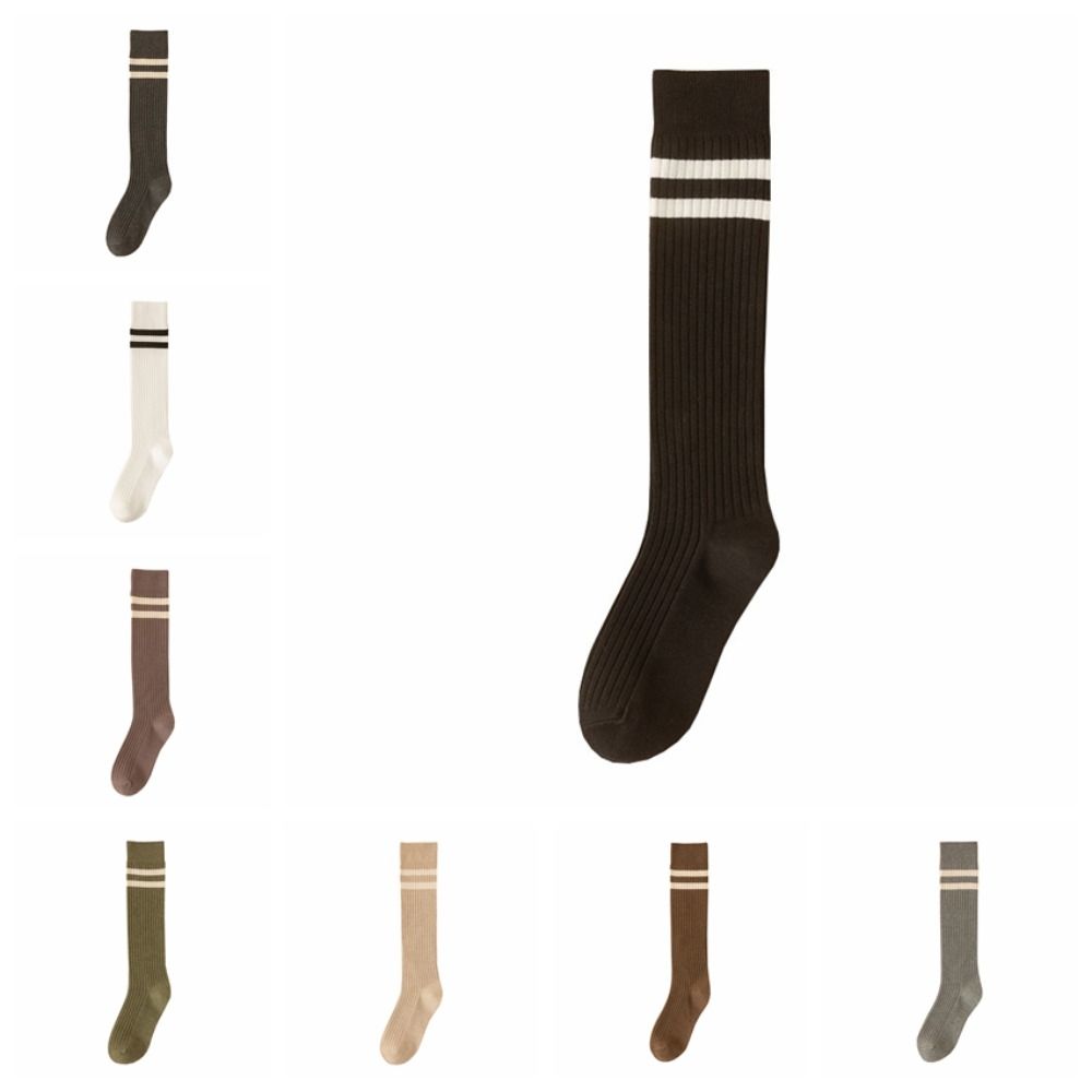 Solid Color Middle Tube Socks JK Women Stockings Elastic Female Hosiery  Ladies