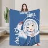 Super Warm Blanket Camping Sameko Saba VTuber Throw Blanket  Flannel Bedspread For Couch Bed Funny Sofa Bed Cover