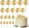 20 Pcs Mini Balloon Cake Topper Decorations with Gold Balls On Sticks - Cake Picks for Birthday, Wedding, and Party Decorations