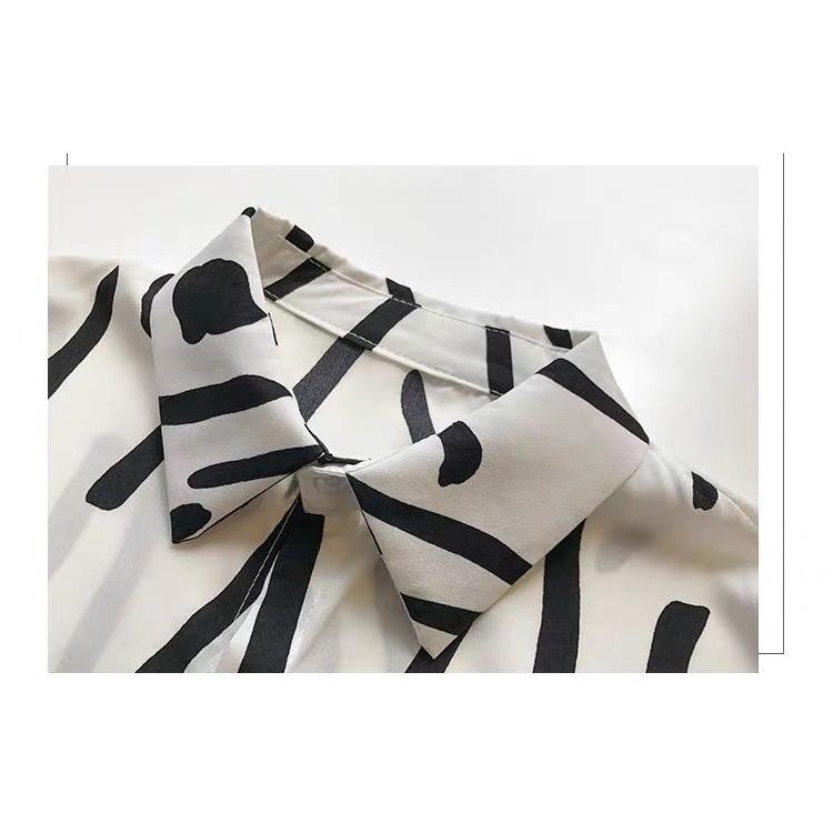 Женская рубашка с принтом граффити, длинный рукав, свободный топ, рубашка большого размера в корейском стиле, базовая рубашка