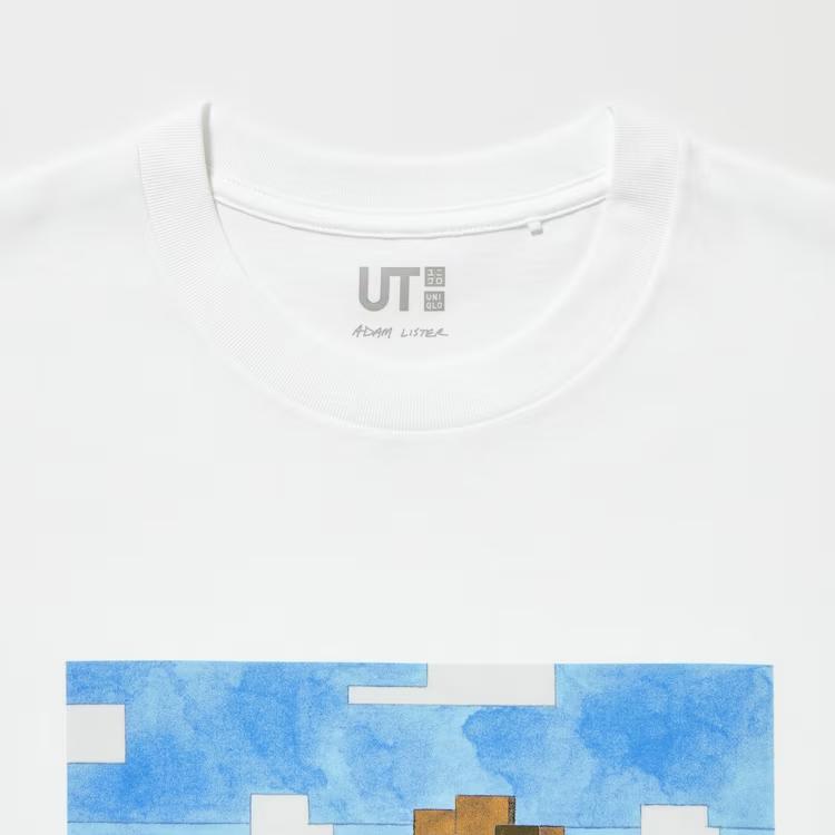 Uniqlo X Коллаборация с Disney Весна/Лето 23 Стиль масляной живописи Пиксельный стиль Принт Базз Лайтер и Вуди Футболка с коротким рукавом Мужские Топы Белый 462062-00