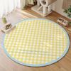 Коврик для круглого питомца Водонепроницаемый напольный коврик Синий Желтый Клетчатый Ковры ПВХ Кожа Защита от мочи Нескользящие Коврики для ног Домашний декор Коврики