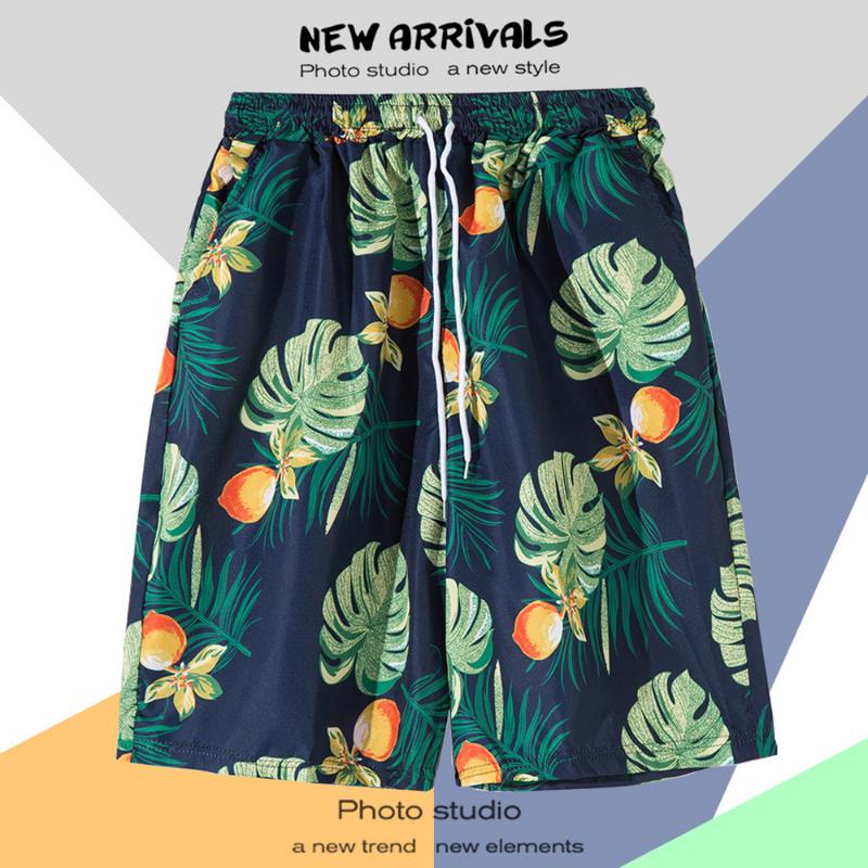 Hawaiian Summer Men Quick-drying Beachwear Plus Size Swimsuit Shorts Male Fashion Casual Loose Hawaii Printing Surf Board Shorts