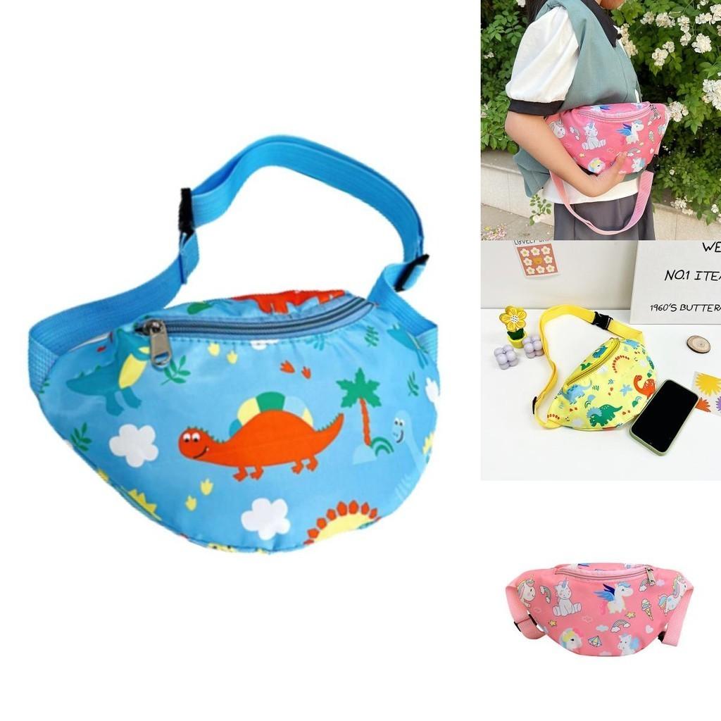 Милая детская поясная сумка с единорогом, мультяшная сумка через плечо с динозавром, нейлоновый материал, легкая и защищенная от краж