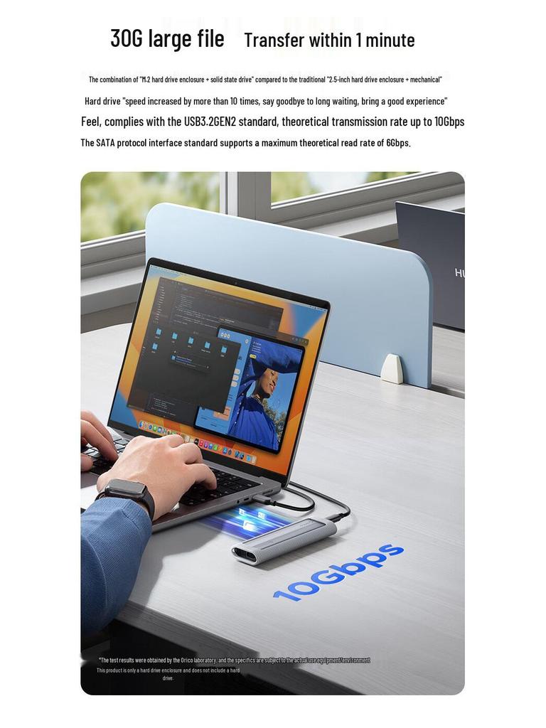 Orico NVMe M.2 SSD Box, Type-C 3.2 External Drive Enclosure.
