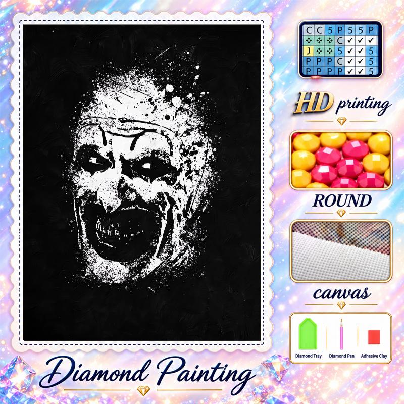 Terrifier Art the Clown Diamond Painting Kit 5D Full Drill DIY Diamond Mosaic Wall Art Home Decor