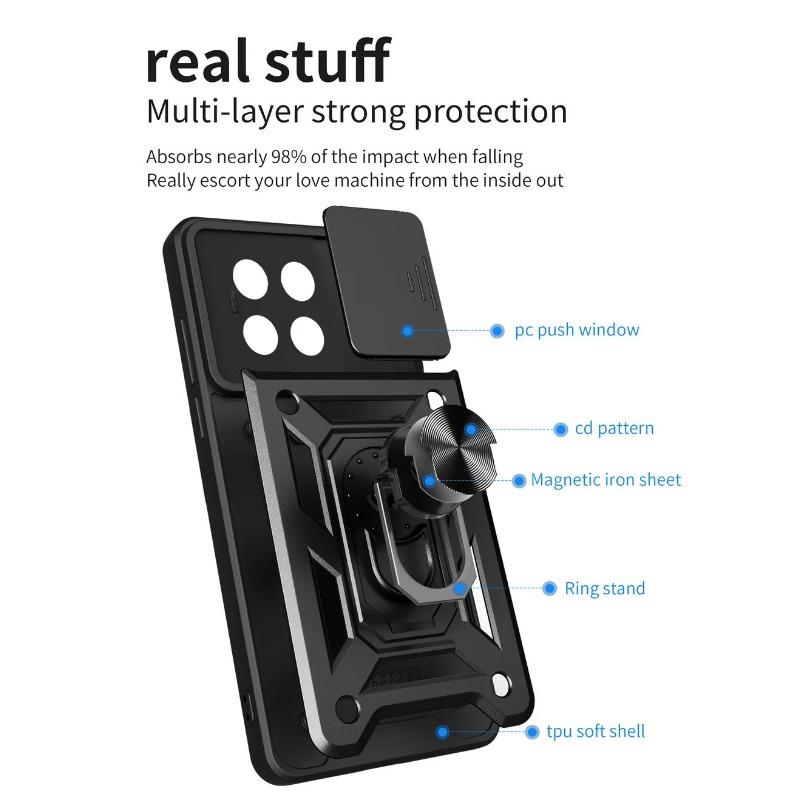 Защитный чехол для камеры Tecno Spark 30 Pro 30C 20 Pro + 20c 10 Pro Spark Go 2025 Go 1 Armor Hybrid Metal Ring Holder Back Cover