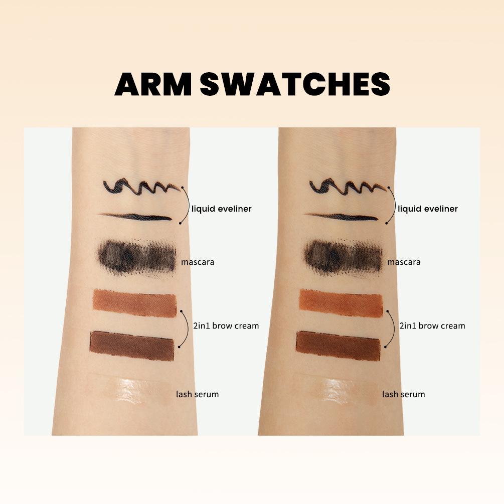 QIBEST Eyebrow Eye Cosmetic Set Waterproof Sweatproof Not Easy To Take Off Make-up Long-lasting Natural Three-dimensional Eye Make-up