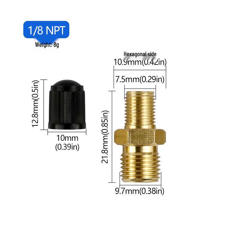 Универсальный медный вентиль для шин NPT 1/8 и 1/4, M8*1 для автомобилей, мотоциклов и велосипедов