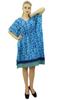 Phagun Короткий кафтан из хлопка с принтом синего цвета на завязках, ночная рубашка