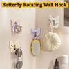 1/4PCS Self Adhesive Rotating Wall Hook Waterproof Adhesive Wall Hook  Kitchen Bathroom Storage