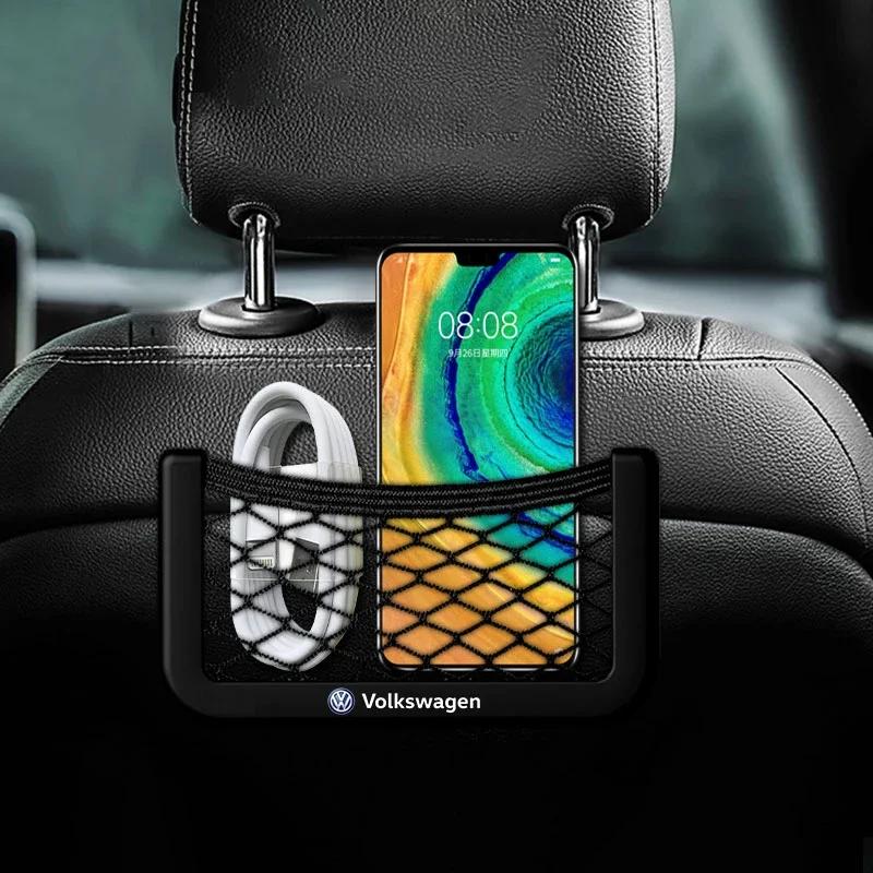 Для автомобильных аксессуаров Volkswagen Сетчатый карман для хранения на боковой части сиденья Держатель для телефона Органайзер для Volkswagen VW Golf Polo Passat T