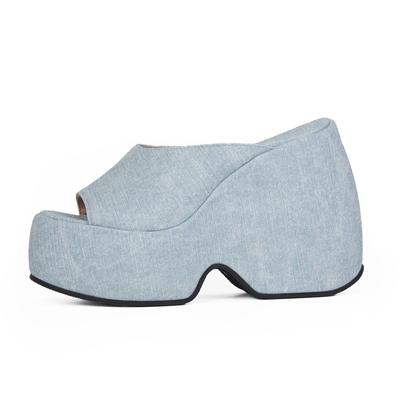 Полиуретановые летние женские босоножки на платформе с очень высоким каблуком 43 размера, женские водонепроницаемые босоножки с открытым носком