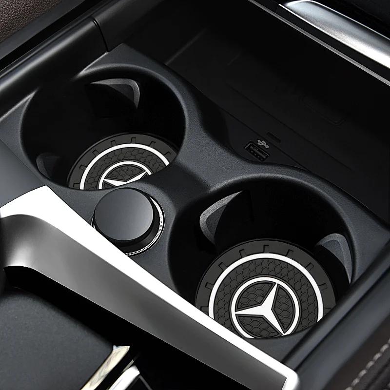 2025 Горячие 2 шт. Водонепроницаемая подставка под стакан для автомобиля, нескользящая подкладка под стакан для Mercedes Benz W203 W206 W220 W205 W211 W212 W201 W210 W108 A