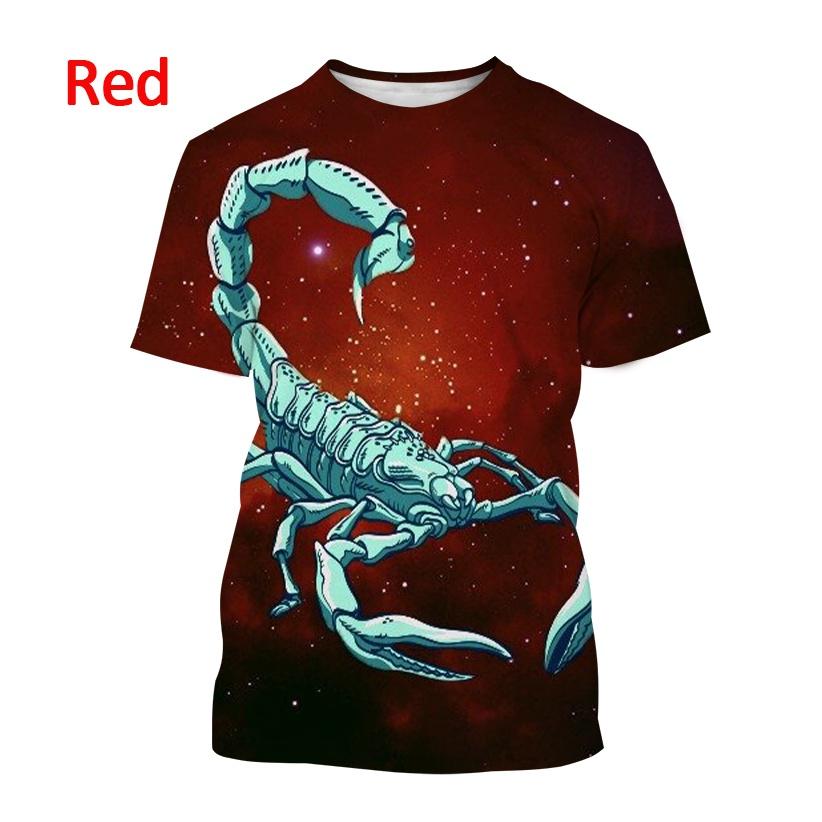 Летняя мужская футболка с 3d принтом «Скорпион», модная индивидуальная плотоядная футболка унисекс, повседневные топы с короткими рукавами и круглым вырезом в виде животных, уличная одежда