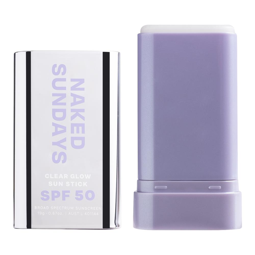 Naked Sundays Прозрачный сияющий солнцезащитный стик SPF50 0,67 унции