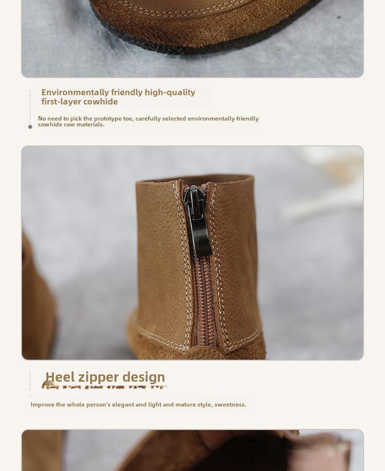 Женские короткие сапоги из натуральной европейской кожи, облегающего кроя, с принтом «трансграничный пятнистый».