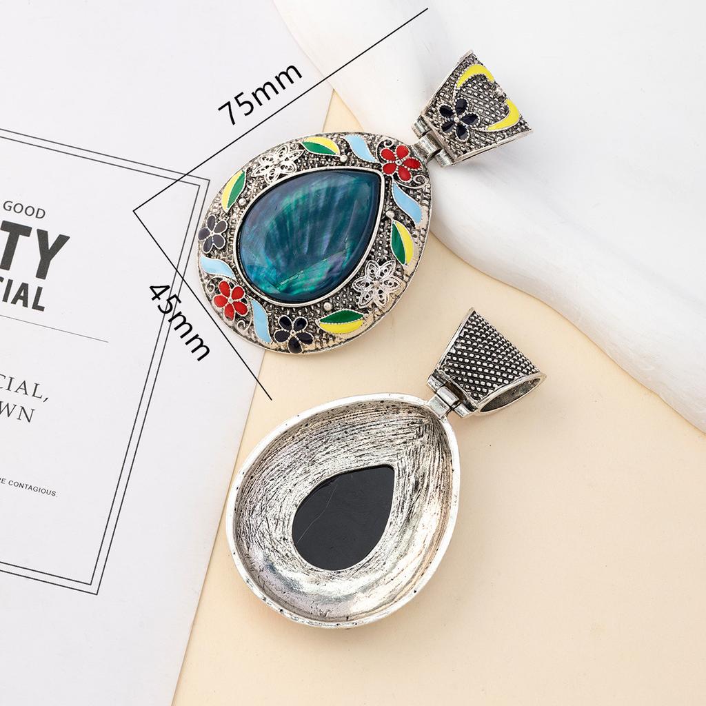 1 шт., подвеска в виде капли воды из натурального камня в технике перегородчатой эмали, мужские и женские подвески в богемном стиле для самостоятельного изготовления ювелирных изделий, аксессуары для ожерелий, рождественский подарок