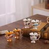 4Pcs Classic Wine Cup Mini Set Europe Style Home Metal White Wine Cups Creative Alloy Pattern Gems Decorated Flower Teacup