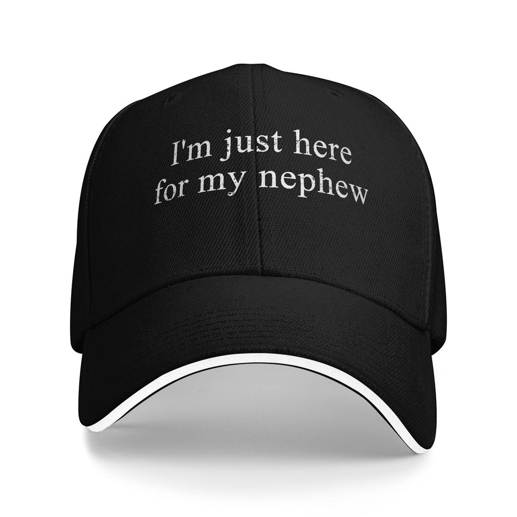 Vintage Funny I'm Just Here for My Nephew Casual Baseball Cap Spring Trucker Hat Outdoor Sport Snapback Cap Men Baseball Caps