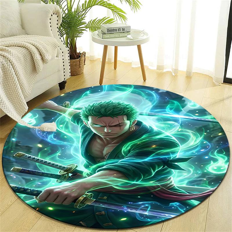 1pc Z-Zoro Print Round Carpet Chair Round Carpet Suitable for Bedroom Living Room Home Decorative Carpet