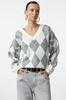 Women's Fashion Ecru Soft Textured Baklava Knitwear Sweater
