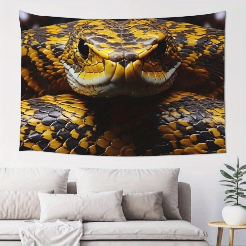 Yellow Anaconda Theme Digital Printing Polyester Wall Tapestry Suitable for Use In Living Rooms Bedrooms Offices Bars Party