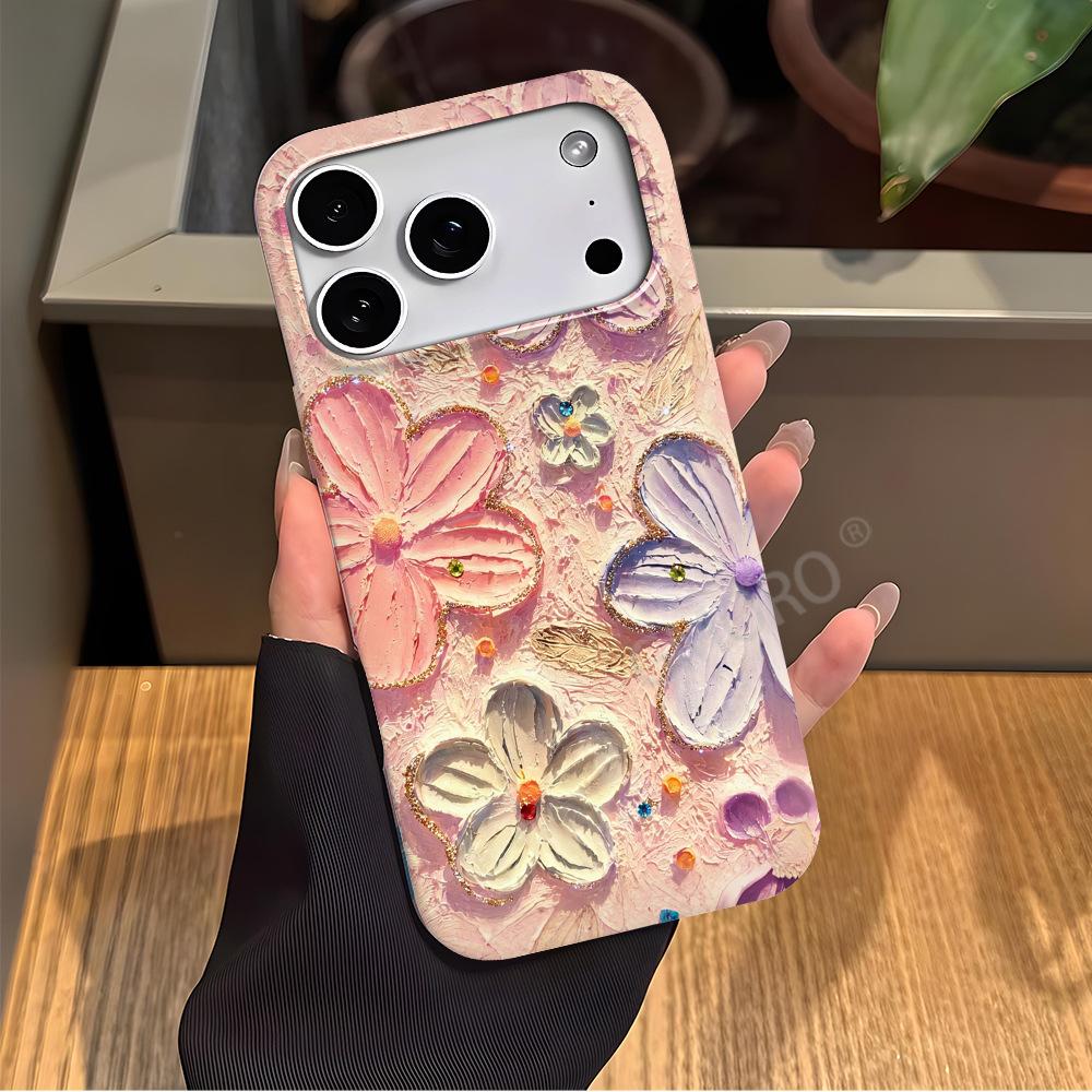 Хит продаж прозрачный чехол для телефона iPhone11promax с матовой пленкой и жесткой основой, с изображением трехмерной масляной живописи цветов