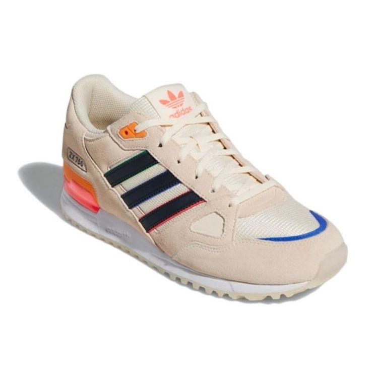 Adidas Originals ZX 750 Удобная ткань Нескользящие Износостойкие Кроссовки Унисекс с низким верхом для повседневной носки и бега Темно-бежевый GW4211