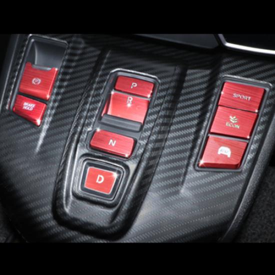 Aluminum Red Gear Shift Button Sticker Trim For Honda CR-V CRV 2017-2022 Hybrid