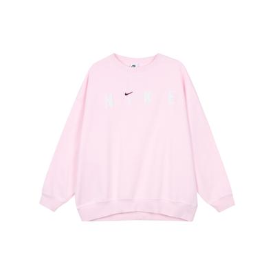 As W Nsw Cozy Flc Os Crew Neck Casual Loose American Retro Sweatshirt Women sweatshirt Pink FV4012-663