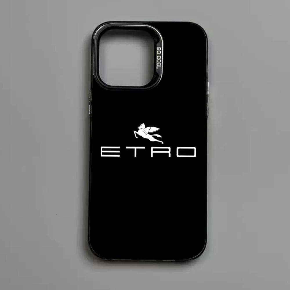 Роскошный чехол E-ETRO с логотипом, разноцветный, для iPhone 17 16 15 14 13 12 11 Pro Max Plus, матовый