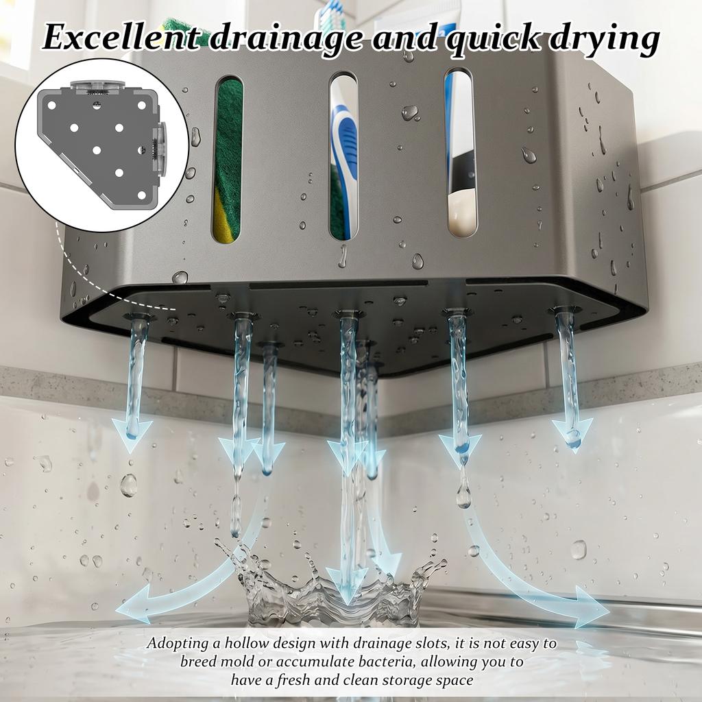 Sink Sponge Drain Rack Carbon Steel with Suction Cup Kitchen Faucet Cleaning ToolsStorage Rack Countertop Towel Filter Basket