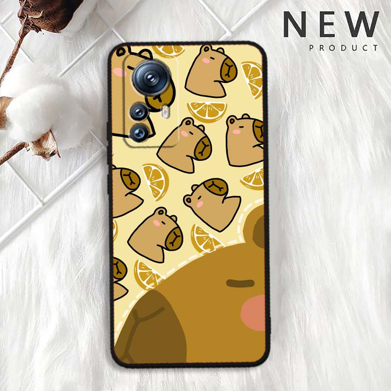 Мультяшный Аниме Капибара Арт Для Xiaomi Mi 15 14 13 13T 12 12T 12S 11 11i 11T Pro Ultra Lite 5G Черный Мягкий Чехол для Телефона