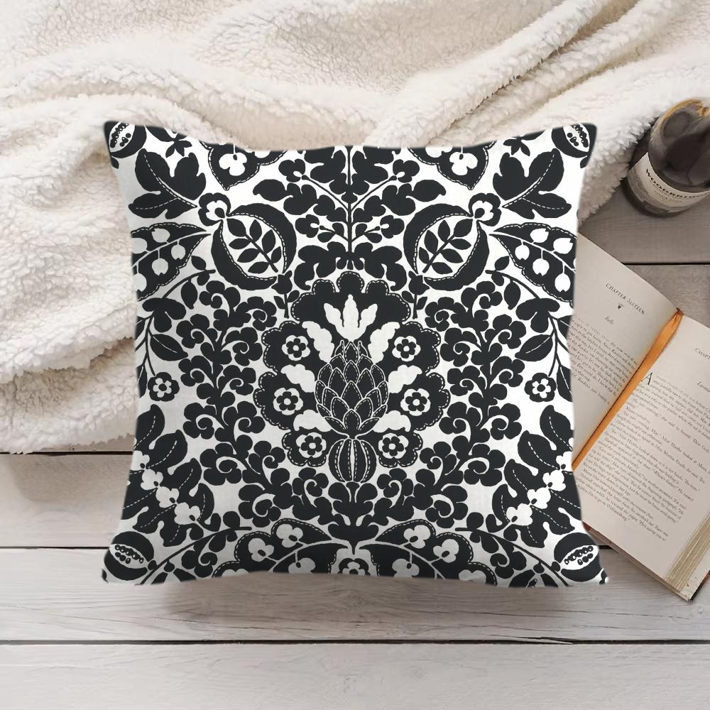 Retro Pattern Cushion Cover Soft Short Plush Pillow Cover Smooth Cozy Texture Aesthetic Cushion Case Home Decor