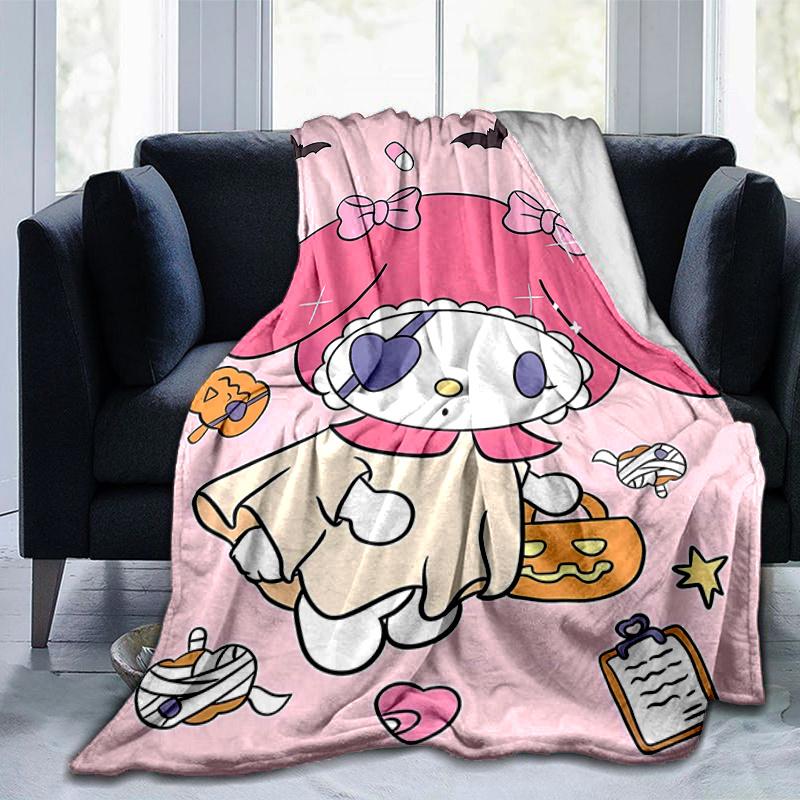 1pc My Melody Halloween Adventure Blanket, Seasonal Home Decorative Throw for All Seasons, Living Room, Travel, Camping, Car Blankets, Beach, Office N