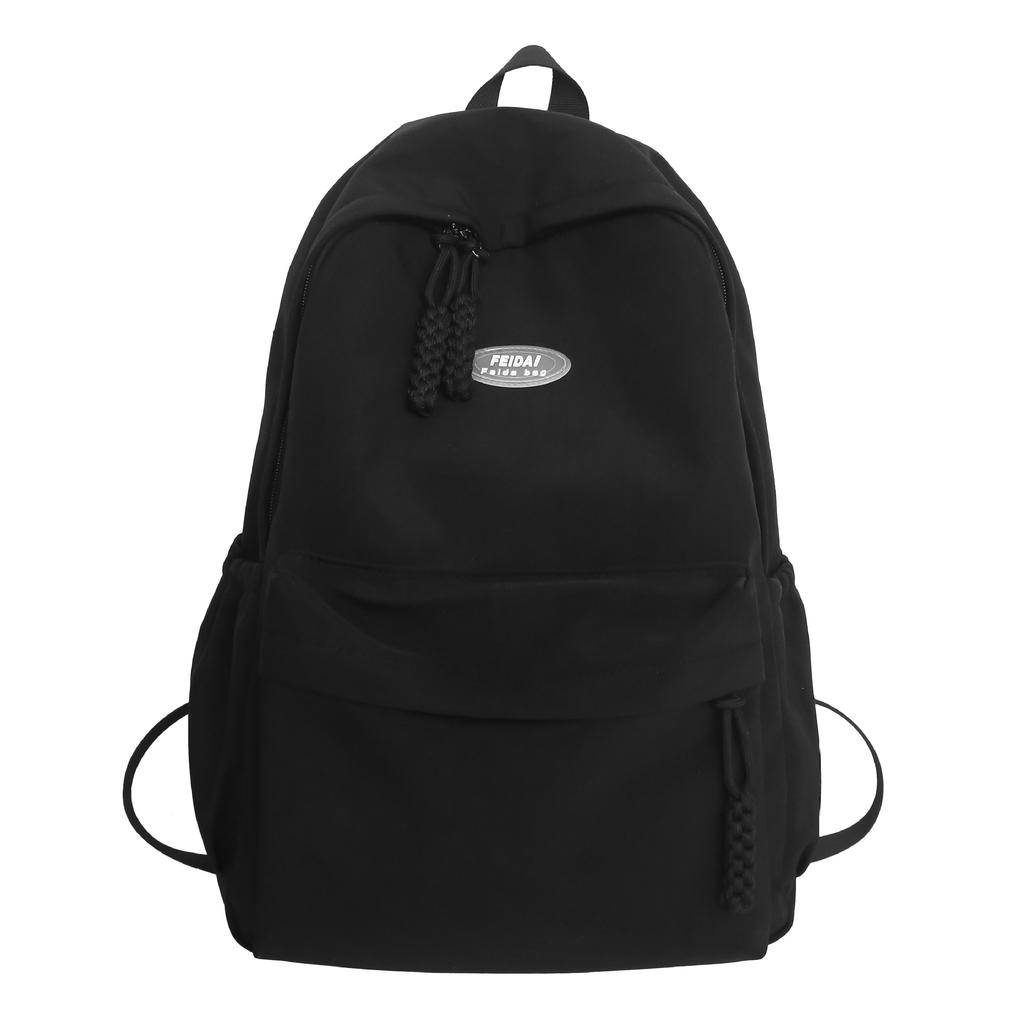 School Bag Junior High School Female High School Student Backpack Travel Solid Color Large Capacity Backpack