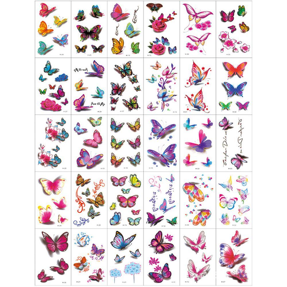 Рука нога 3D бабочка поддельные татуировки боди-арт наклейки цветы временные татуировки женские татуировки наклейки