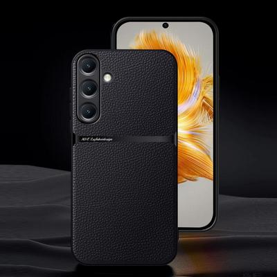 Тонкий кожаный чехол с магнитным покрытием для телефона Samsung S25 S24 FE S23 Ultra S22 S21 A16 A55 A54 A15 A35 A34, мягкий противоударный чехол-бампер MagSafe