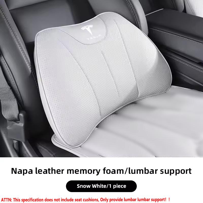 For Tesla Model 3 / Y Juniper Car Headrest Lumbar Support Memory Foam Car Rest Neck Pillow Seat Cushion Cover Car Accessories