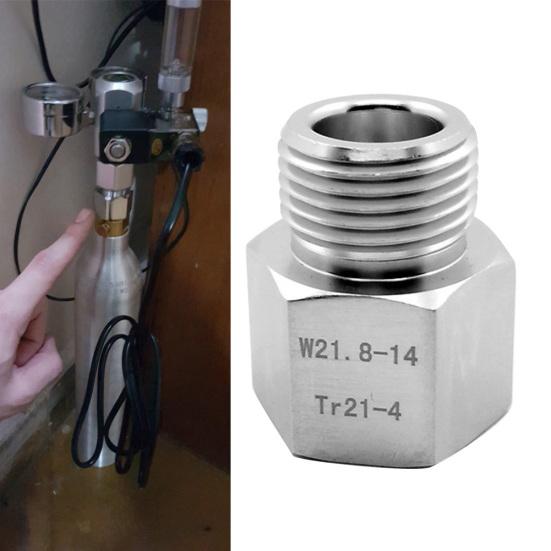 TR21-4 To W21.8-14 Soda Maker CO2 Cylinder Homebrew Beer Keg Convert Adapter Kit