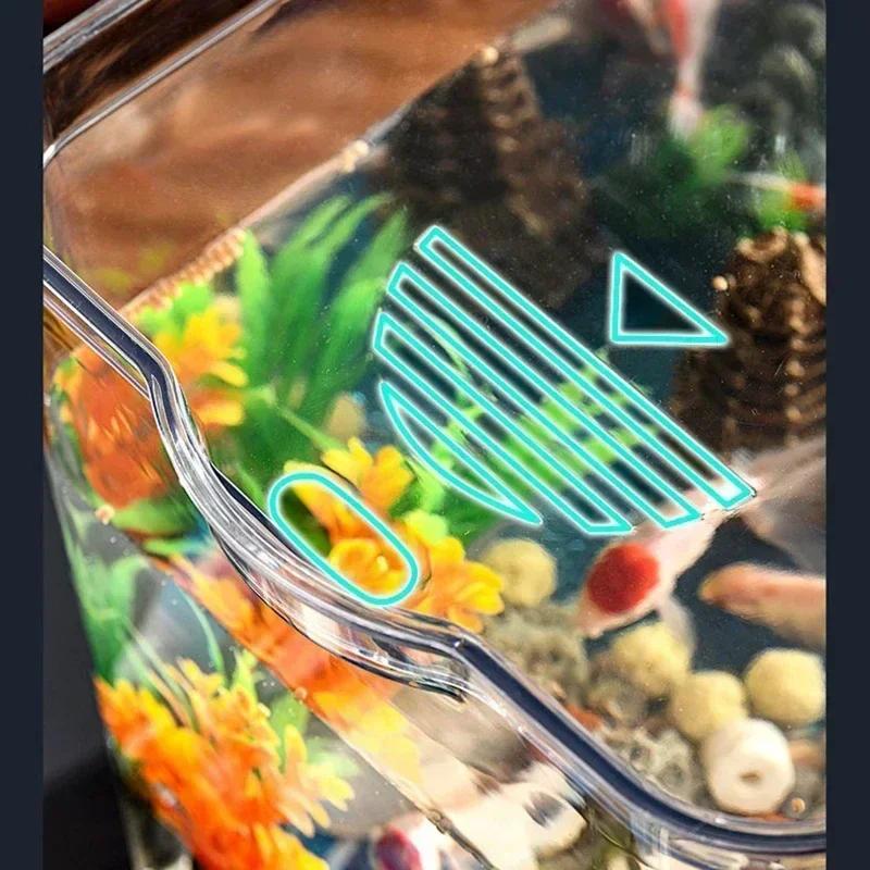 Прозрачный аквариум для аквариума, настольное украшение, акриловый декоративный экологический ящик для разведения рыбок, аксессуары для аквариума, принадлежности для рыб