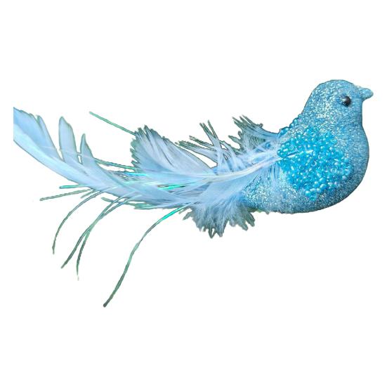 Блестящий орнамент в виде птицы с перьями, сверкающий дизайн с зажимом, украшение для рождественской елки, праздничный шарм для дома