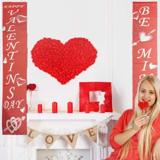 1 пара куплетов на День святого Валентина, приветственные таблички, привлекательная подвесная вывеска для крыльца для